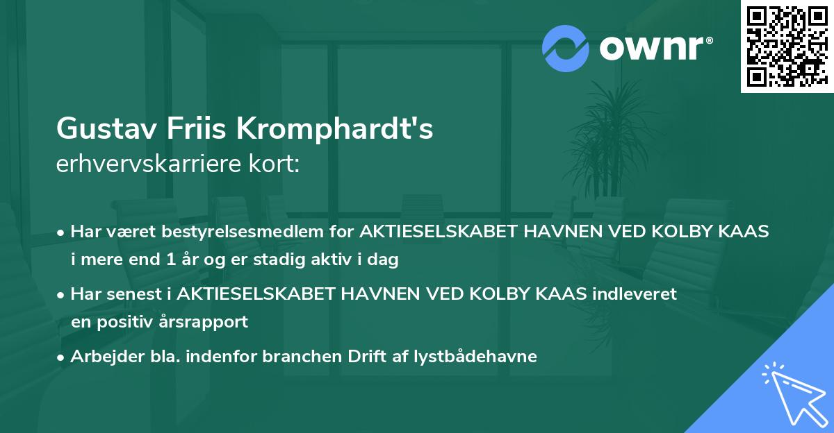 Gustav Friis Kromphardt's erhvervskarriere kort