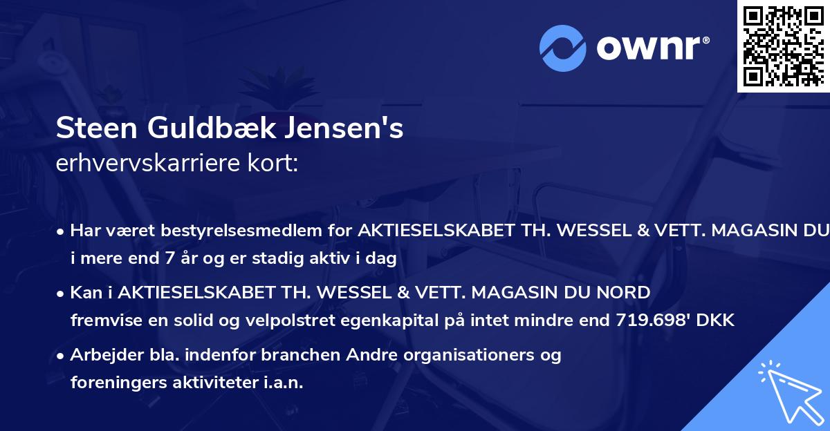 Steen Guldbæk Jensen's erhvervskarriere kort