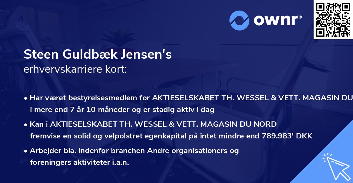 Steen Guldbæk Jensen's erhvervskarriere kort