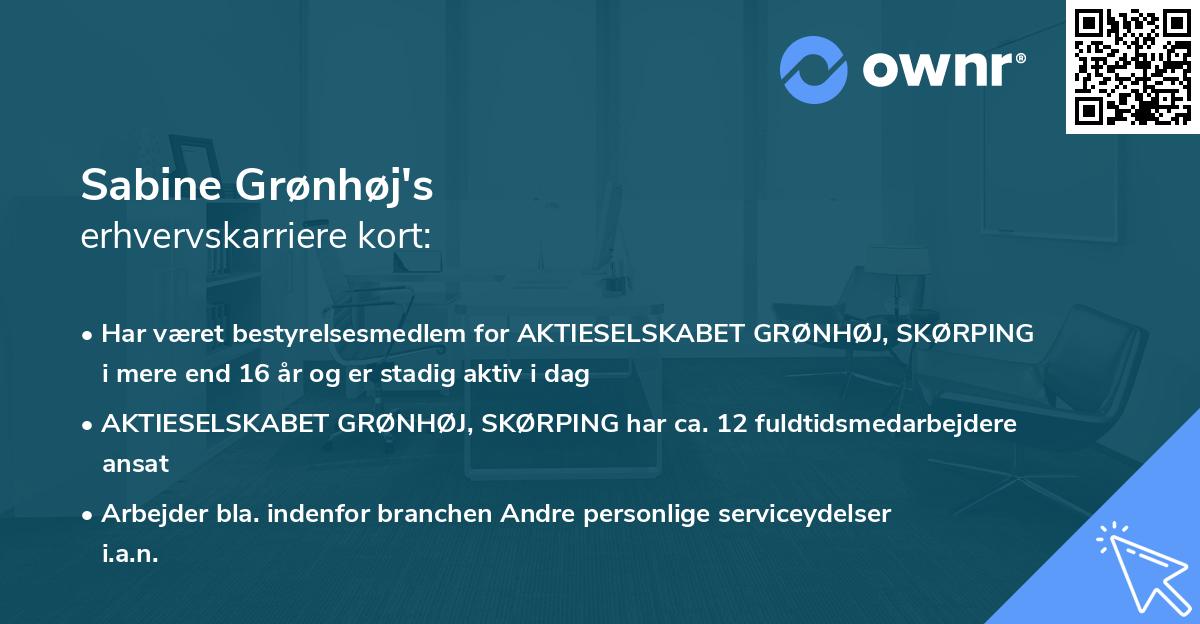 Sabine Grønhøj's erhvervskarriere kort