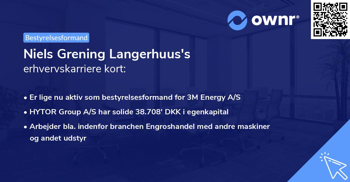 Niels Grening Langerhuus's erhvervskarriere kort