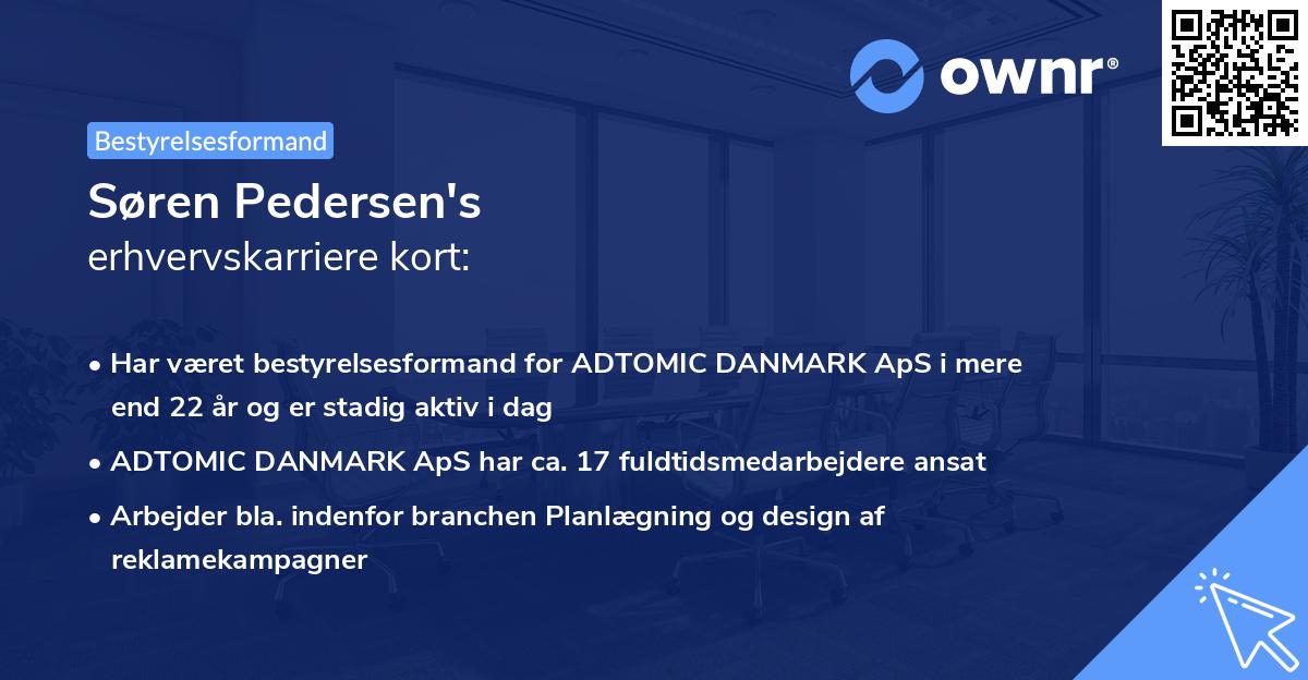 Søren Pedersen's erhvervskarriere kort