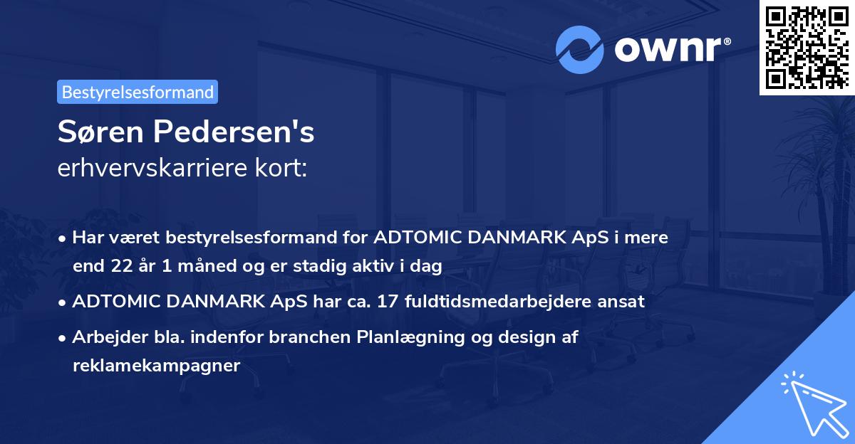 Søren Pedersen's erhvervskarriere kort