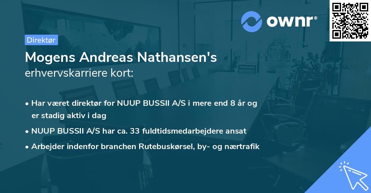 Mogens Andreas Nathansen's erhvervskarriere kort