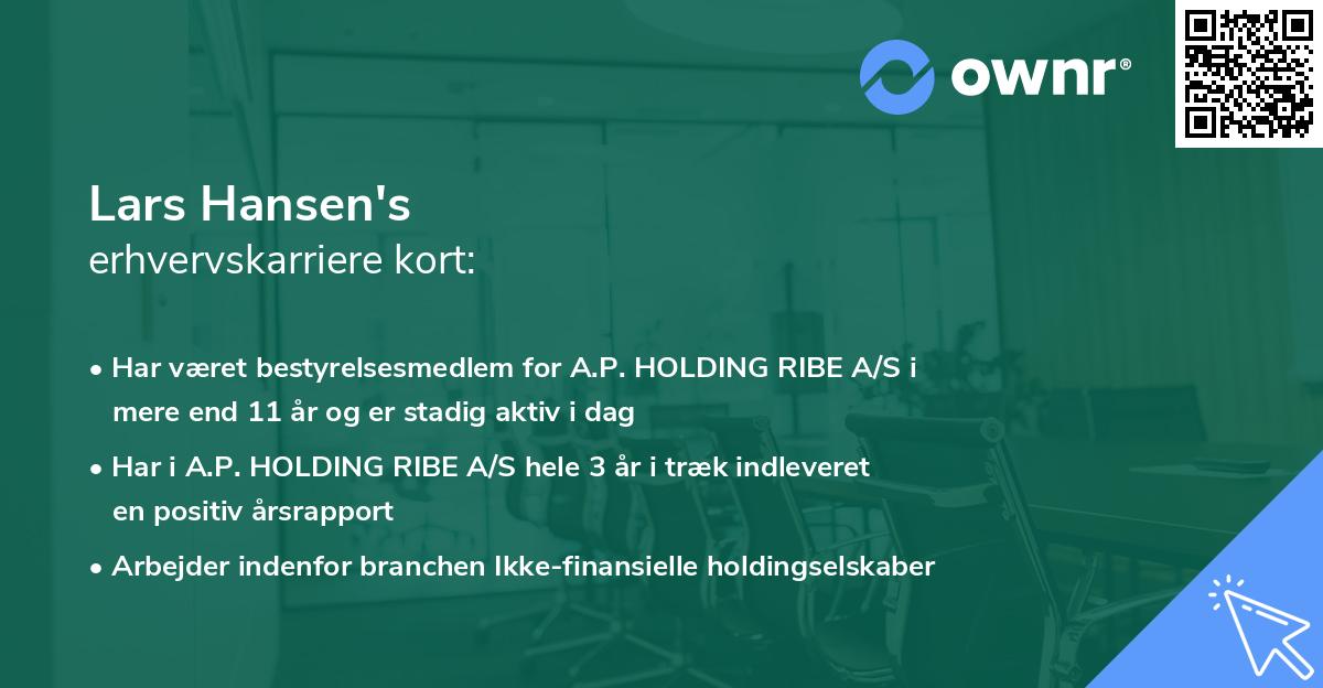 Lars Hansen's erhvervskarriere kort