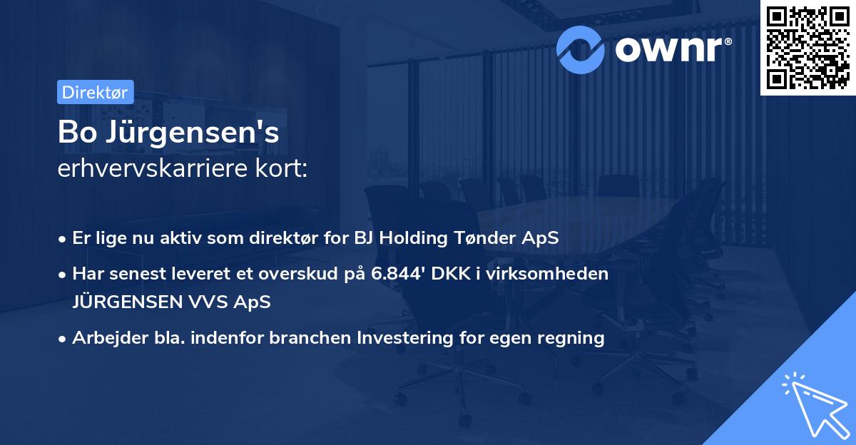 Bo Jürgensen's erhvervskarriere kort