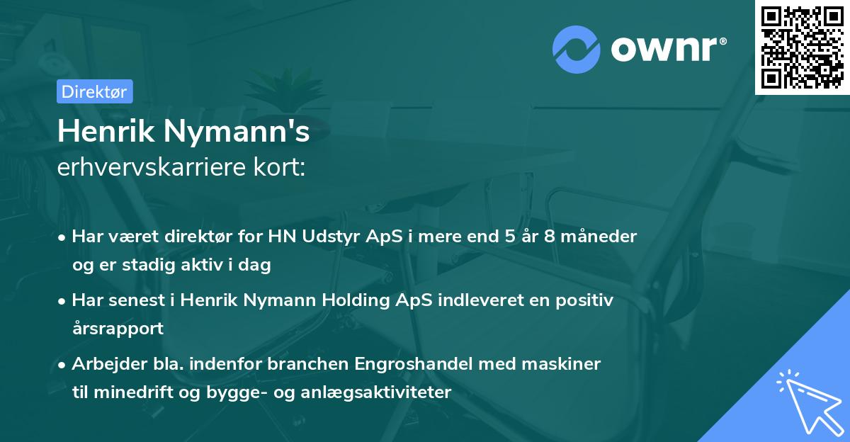 Henrik Nymann's erhvervskarriere kort