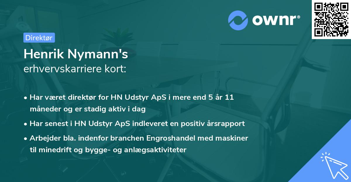 Henrik Nymann's erhvervskarriere kort