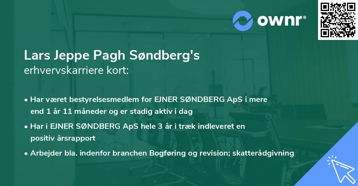 Lars Jeppe Pagh Søndberg's erhvervskarriere kort