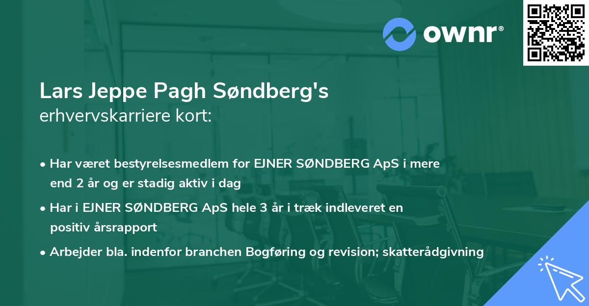 Lars Jeppe Pagh Søndberg's erhvervskarriere kort