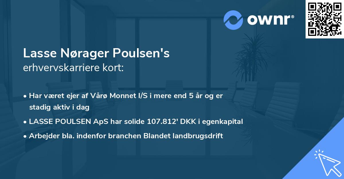 Lasse Nørager Poulsen's erhvervskarriere kort