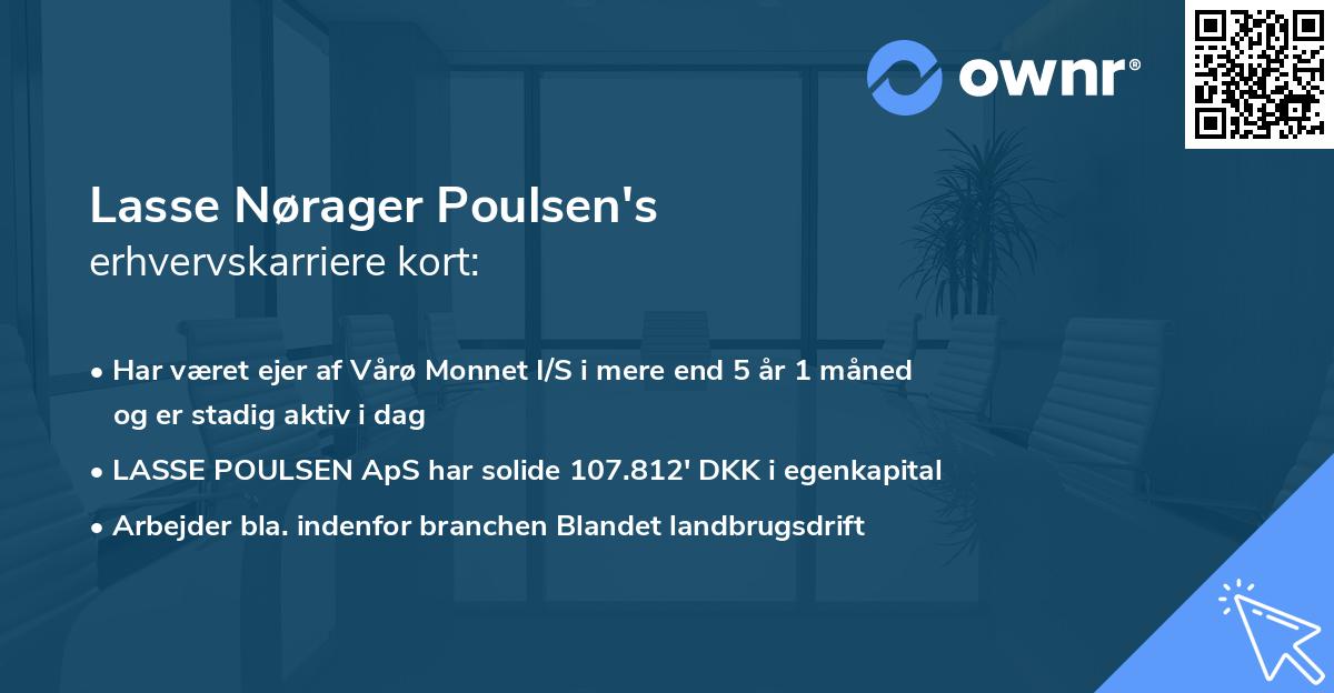 Lasse Nørager Poulsen's erhvervskarriere kort