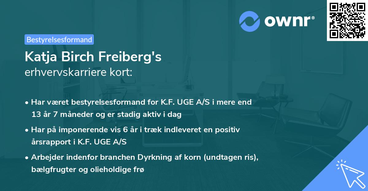 Katja Birch Freiberg's erhvervskarriere kort