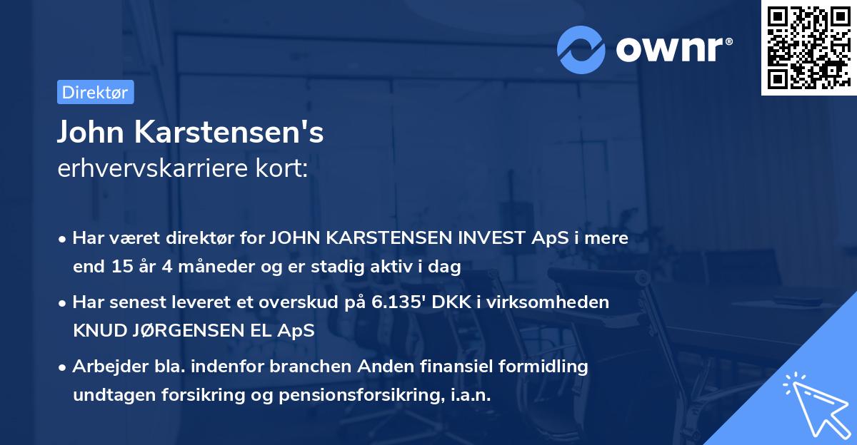 John Karstensen's erhvervskarriere kort