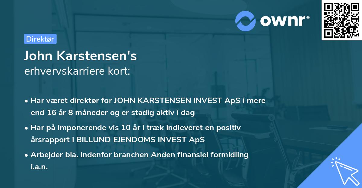 John Karstensen's erhvervskarriere kort