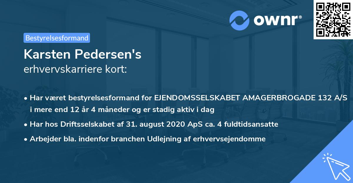 Karsten Pedersen's erhvervskarriere kort