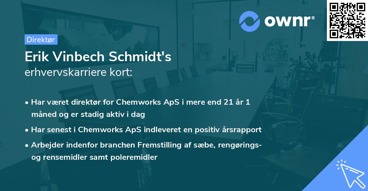 Erik Vinbech Schmidt's erhvervskarriere kort