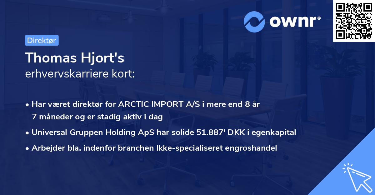 Thomas Hjort's erhvervskarriere kort