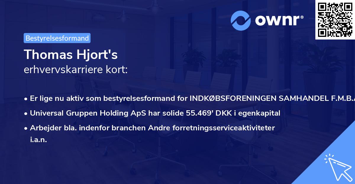 Thomas Hjort's erhvervskarriere kort