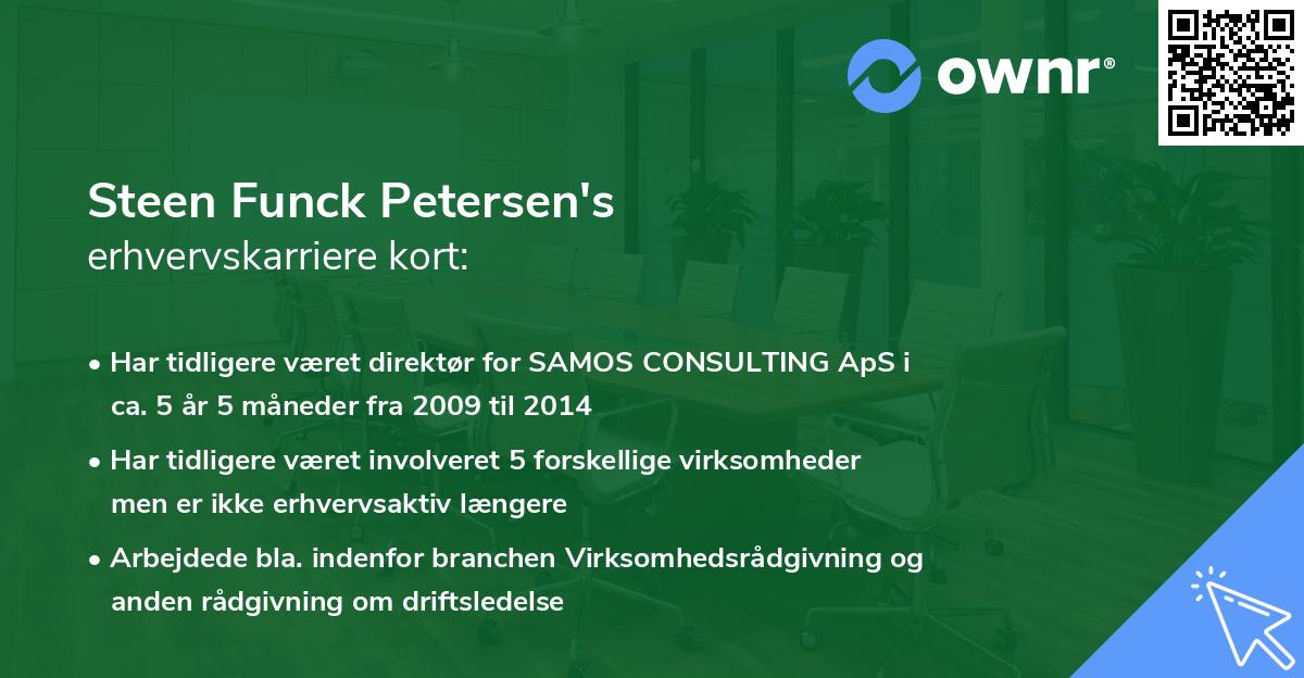 Steen Funck Petersen's erhvervskarriere kort