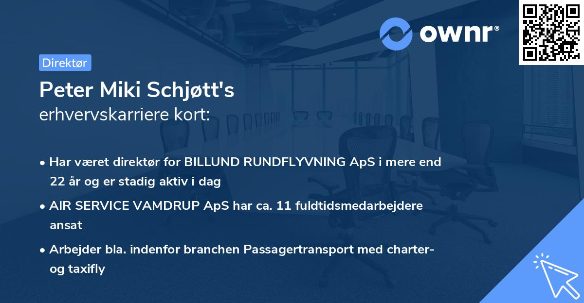 Peter Miki Schjøtt's erhvervskarriere kort