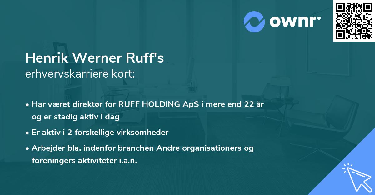 Henrik Werner Ruff's erhvervskarriere kort