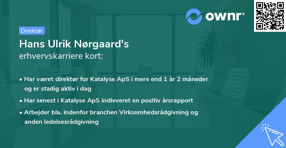 Hans Ulrik Nørgaard's erhvervskarriere kort