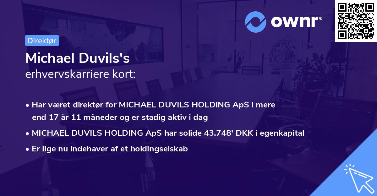 Michael Duvils's erhvervskarriere kort