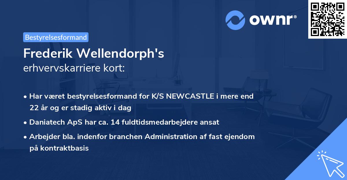 Frederik Wellendorph's erhvervskarriere kort