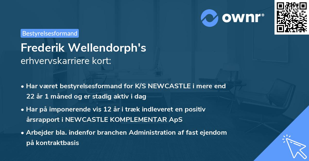 Frederik Wellendorph's erhvervskarriere kort