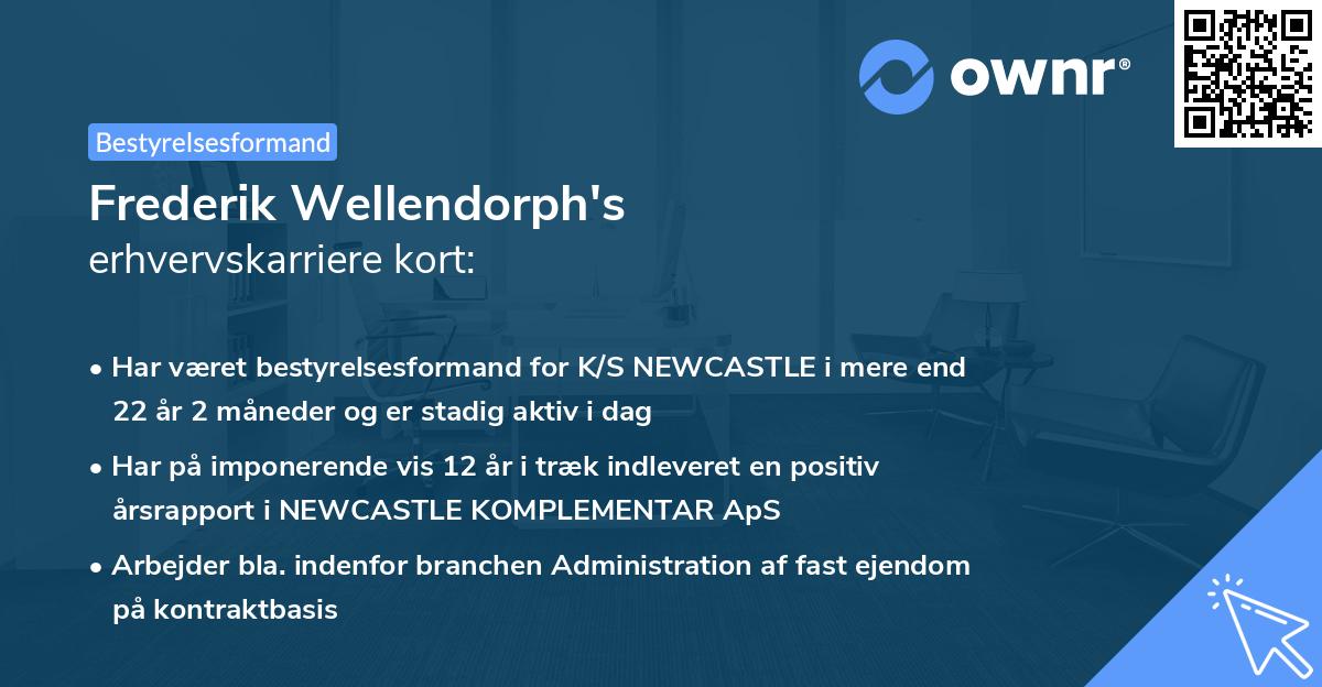 Frederik Wellendorph's erhvervskarriere kort