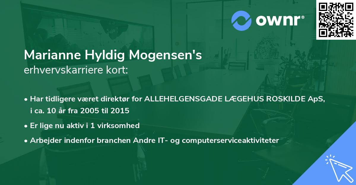 Marianne Hyldig Mogensen's erhvervskarriere kort