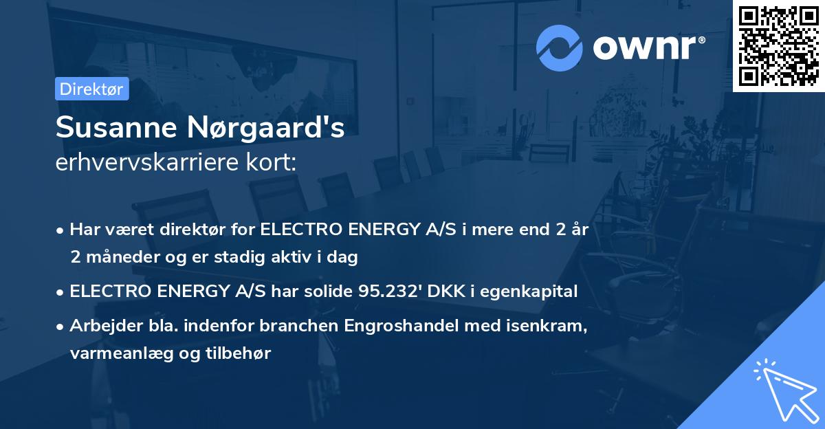 Susanne Nørgaard's erhvervskarriere kort