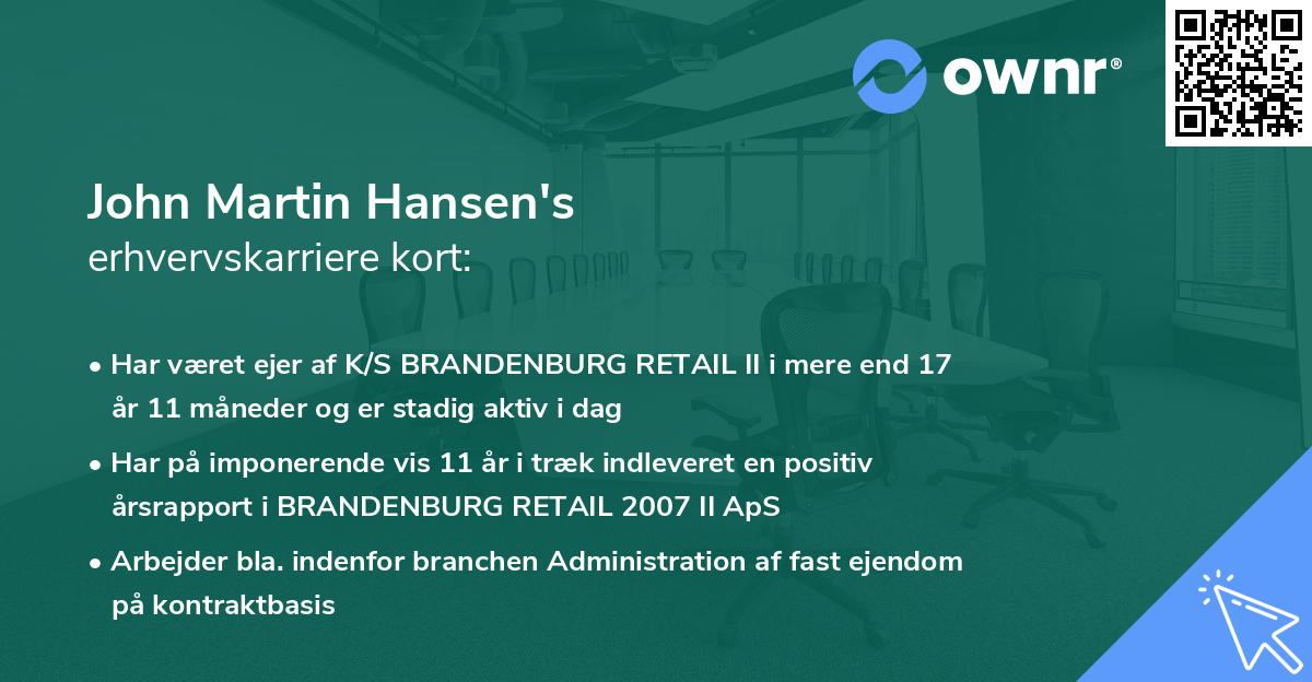 John Martin Hansen's erhvervskarriere kort