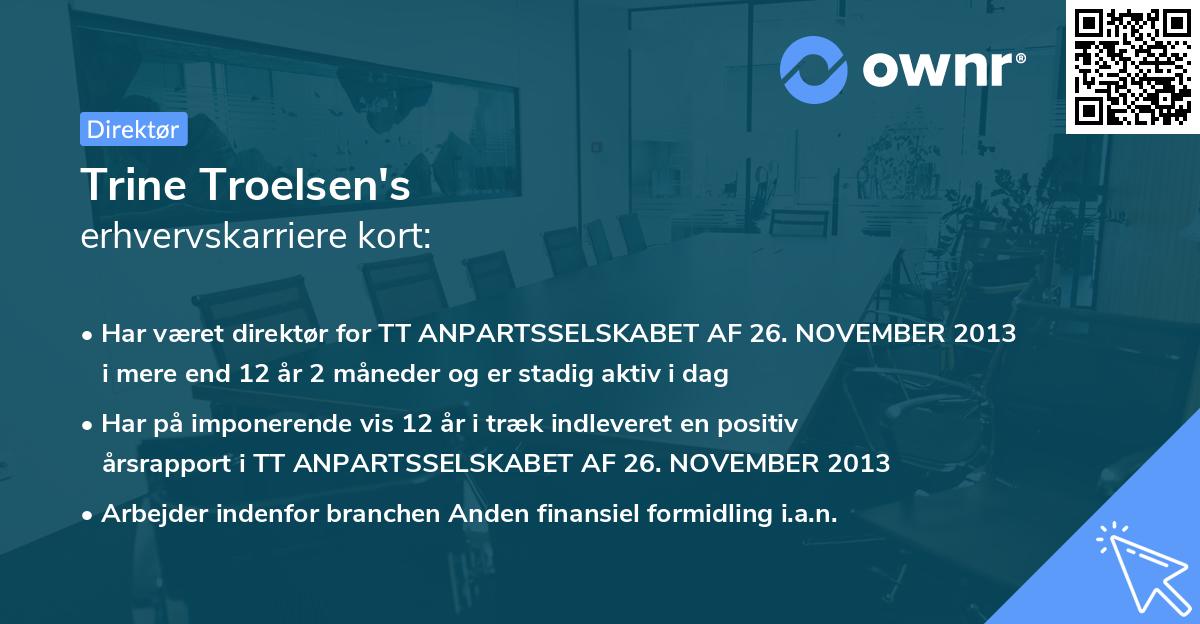 Trine Troelsen's erhvervskarriere kort