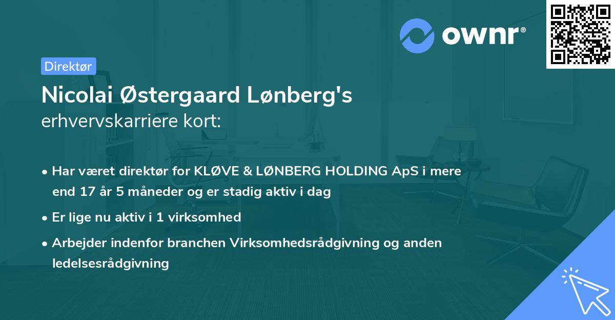 Nicolai Østergaard Lønberg's erhvervskarriere kort