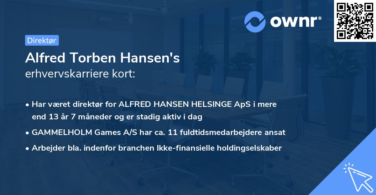 Alfred Torben Hansen's erhvervskarriere kort