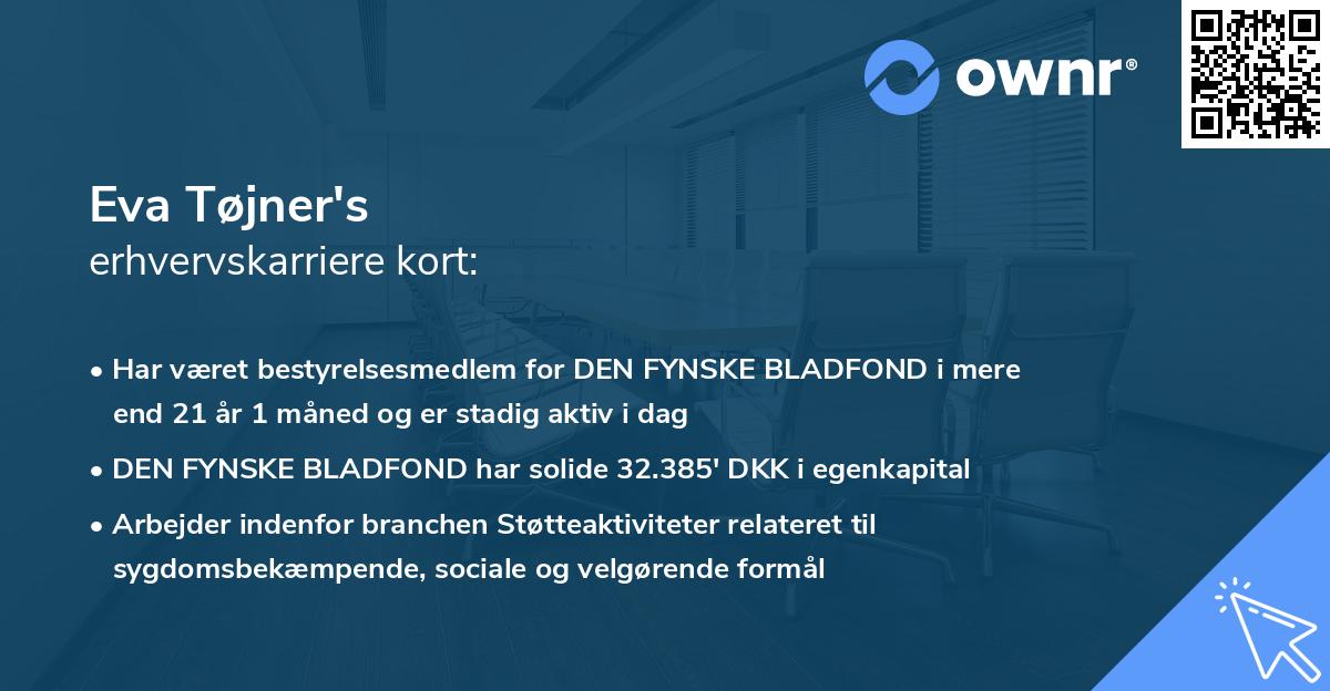 Eva Tøjner's erhvervskarriere kort