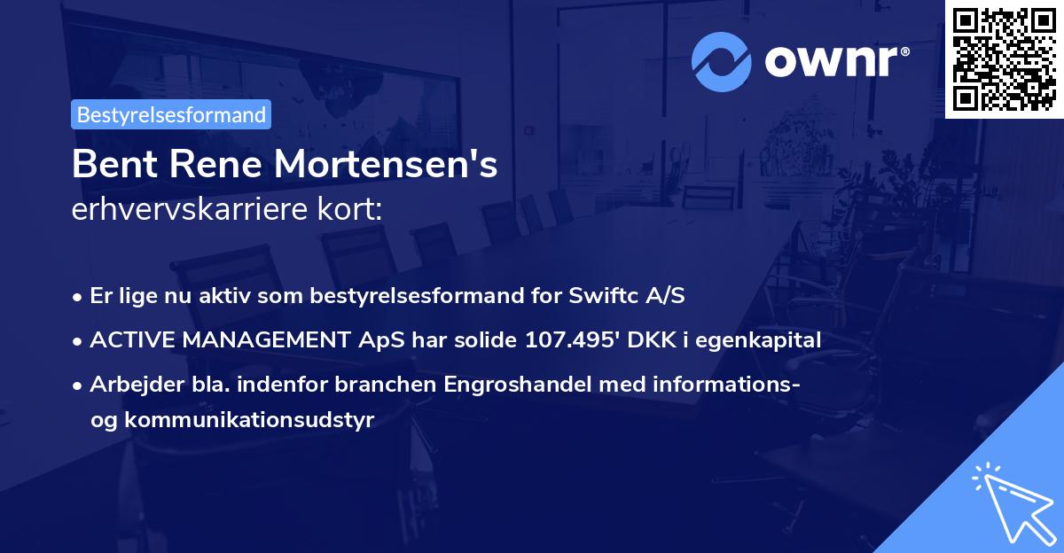 Bent Rene Mortensen's erhvervskarriere kort