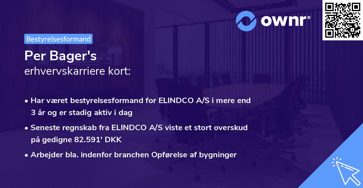 Per Bager's erhvervskarriere kort