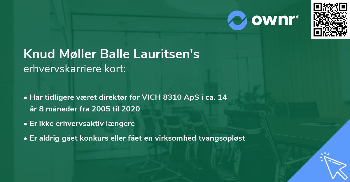Knud Møller Balle Lauritsen's erhvervskarriere kort