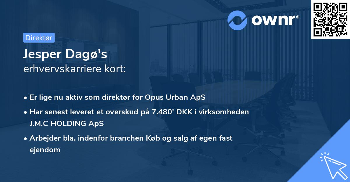 Jesper Dagø's erhvervskarriere kort