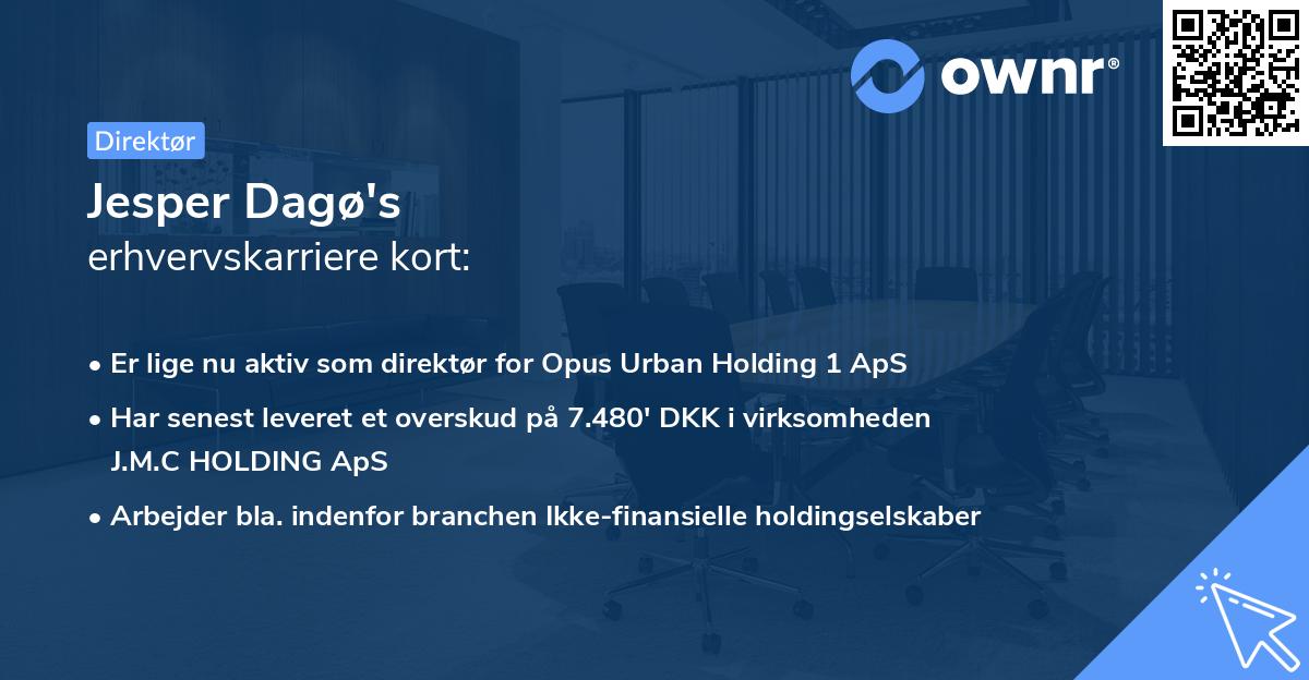 Jesper Dagø's erhvervskarriere kort