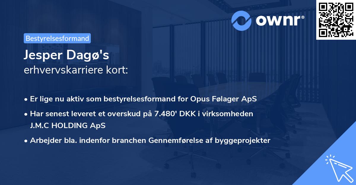 Jesper Dagø's erhvervskarriere kort