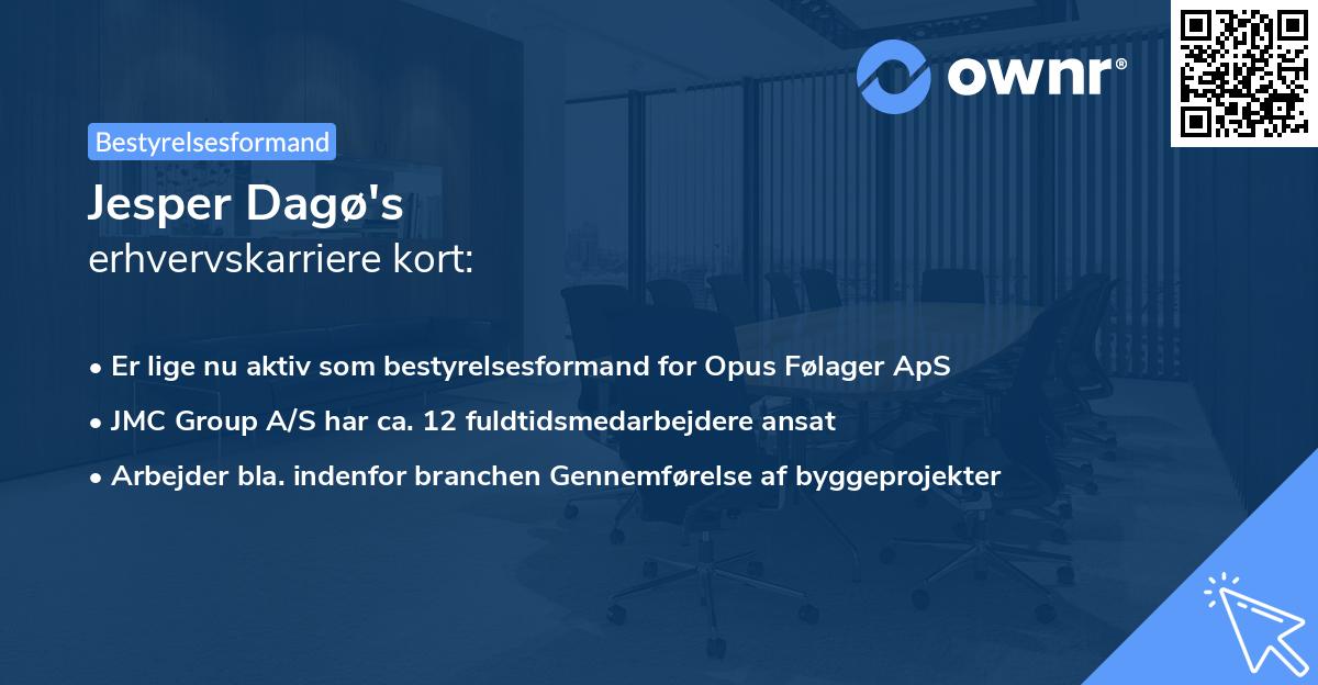 Jesper Dagø's erhvervskarriere kort