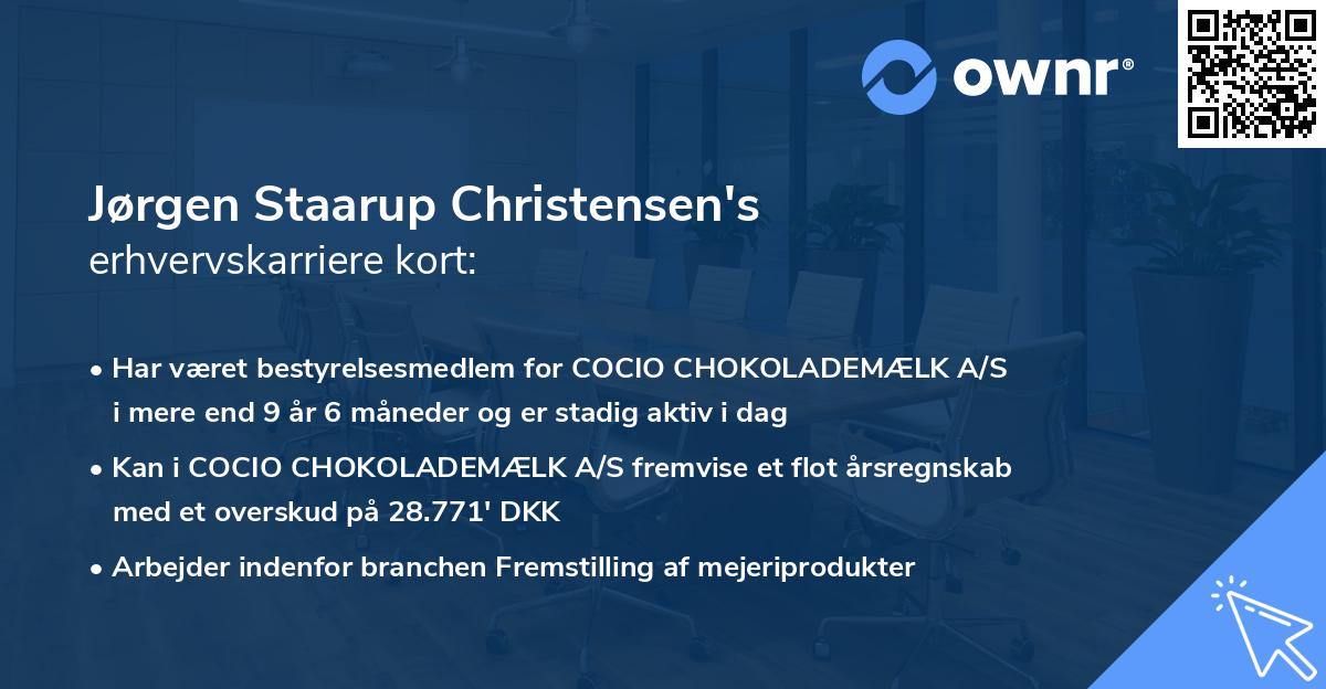Jørgen Staarup Christensen's erhvervskarriere kort