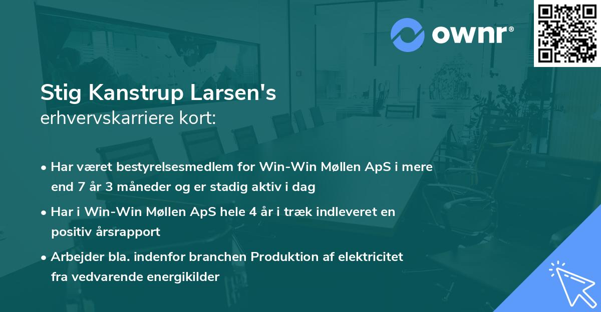 Stig Kanstrup Larsen's erhvervskarriere kort