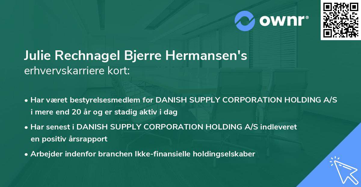 Julie Rechnagel Bjerre Hermansen's erhvervskarriere kort