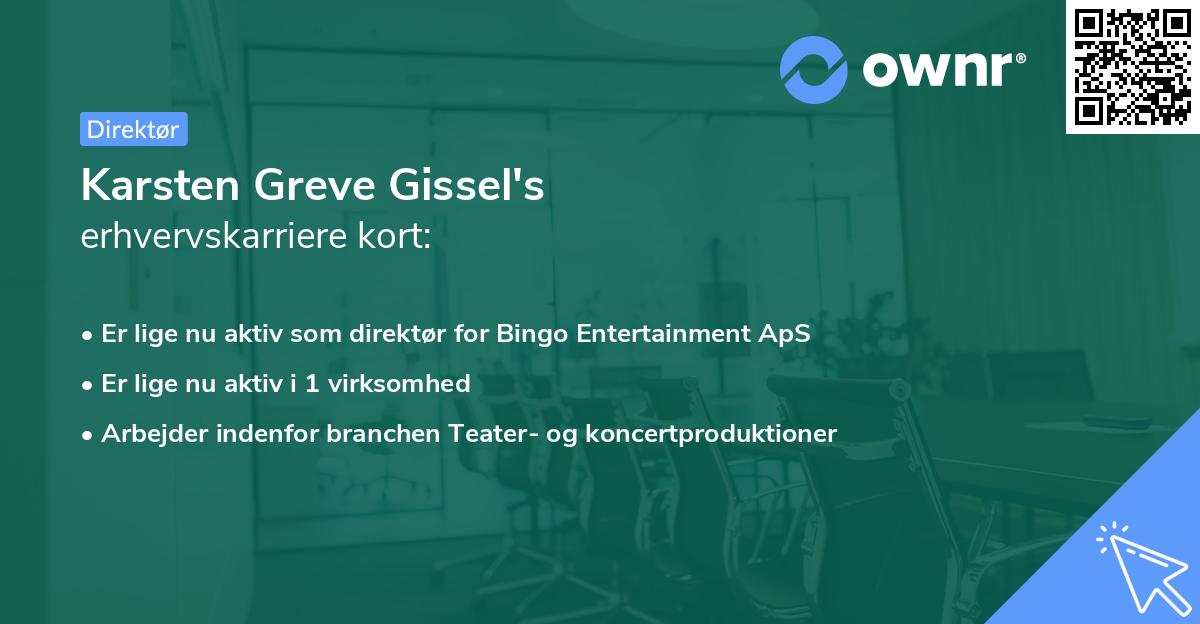 Karsten Greve Gissel's erhvervskarriere kort