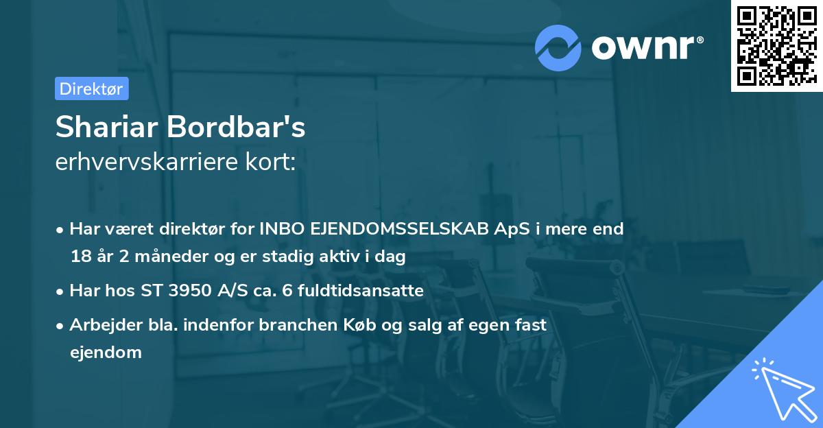 Shariar Bordbar's erhvervskarriere kort